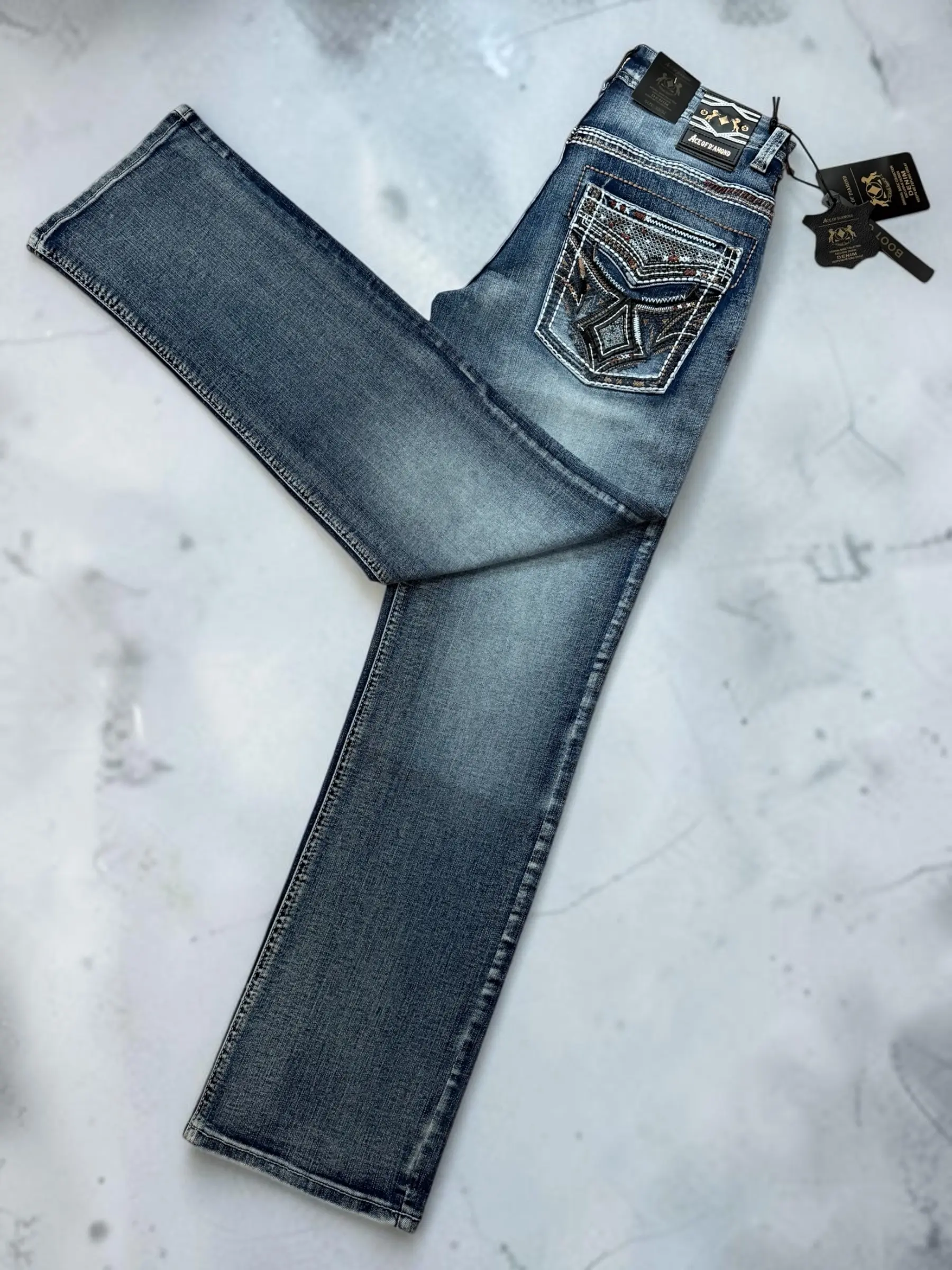 ACE 1445 M Blue Mens  Western Cowboy Jeans  Boot Cut / Pantalon Vaquero