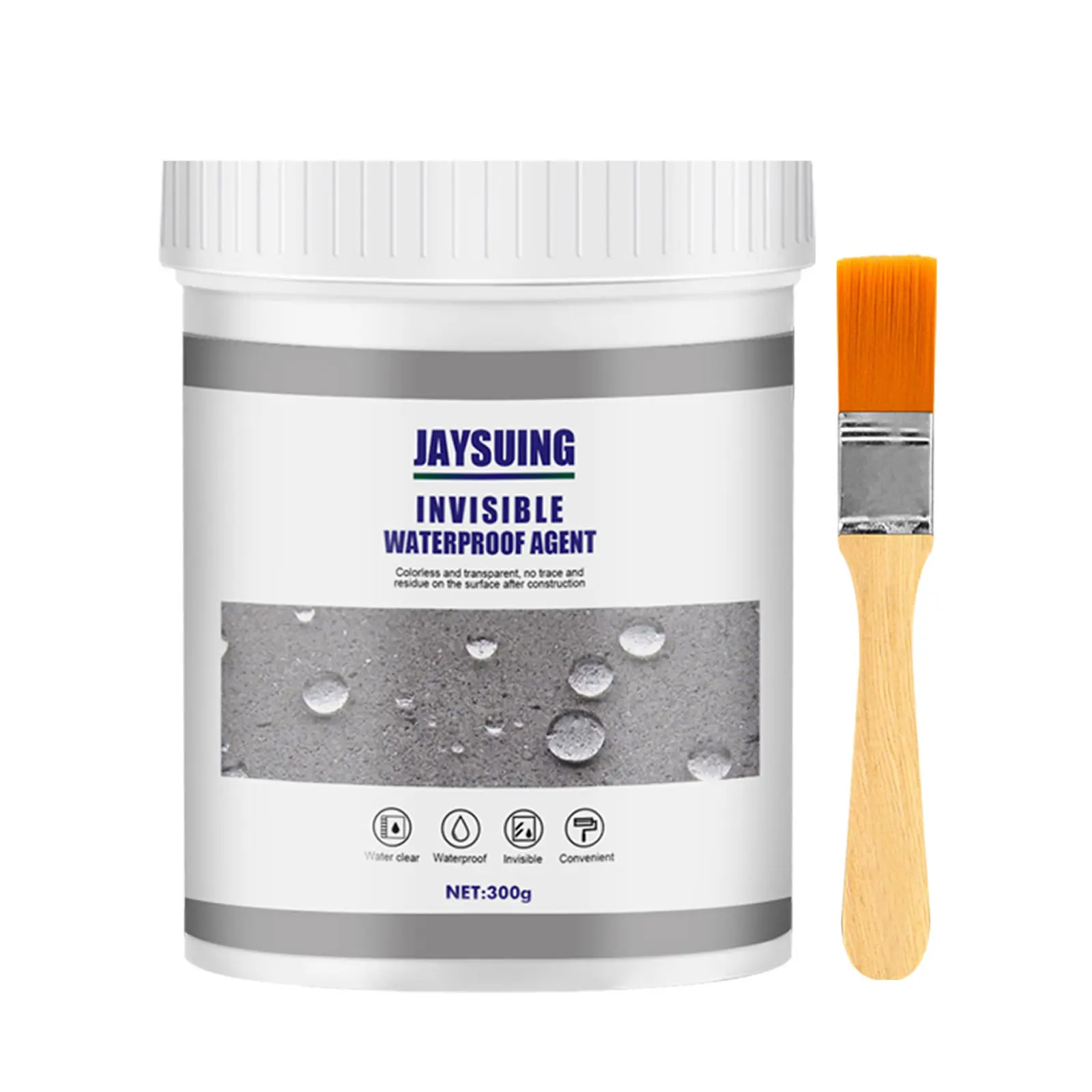 Jaysuing Waterproof Sealant (300g With Brush) Waterproof Sealant For Bathroom And Kitchen Exterior Walls Without Brick-Breaking And Leak Repair Paint