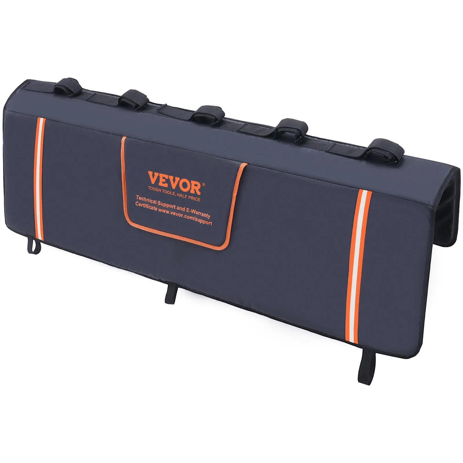 【summerfinds】VEVOR Tailgate Bike Pad, 53" Truck Tailgate Pad Carry 5 Mountain Bikes, Tailgate Protection Pad with Reflective Strips and Tool Pockets, Tailgate Pad with Camera Opening for Mid-Size Pickup Trucks