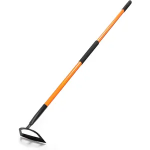 57 Inch Heavy Duty Garden Hoe with Orange Fiberglass Handle - Long Handle Garden Hoes for Weeding, Gardening, and Cultivating - Durable Hoe Garden Tool for Heavy Duty Use