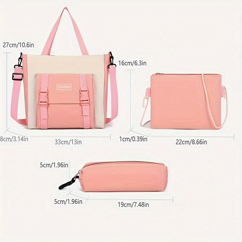 4 Pcs/set Simple Casual Backpack Large Capacity School Bag Travel Bag Canvas Shoulder Bag Colorful (Party Gifts)121212