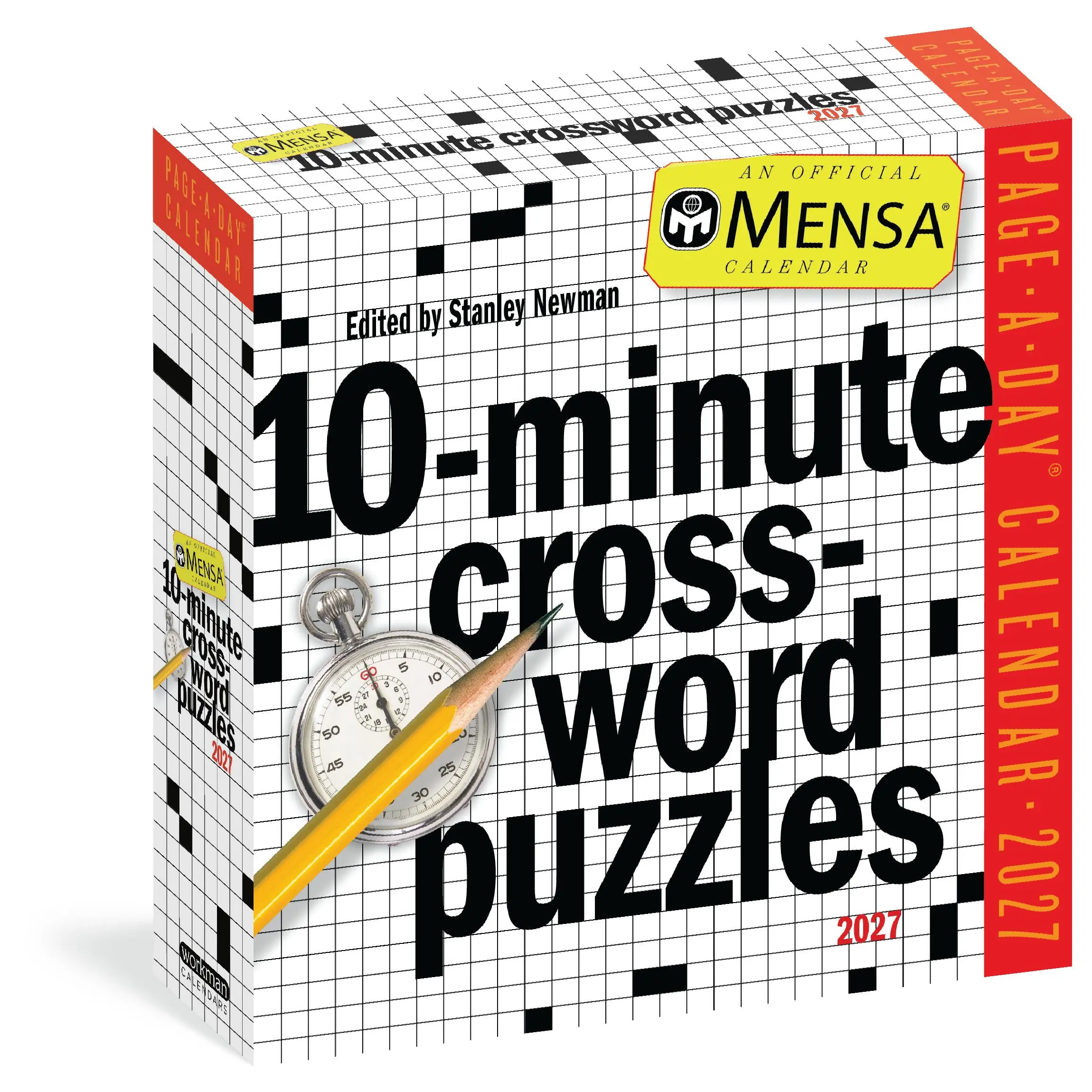 Mensa® 10-Minute Crossword Puzzles Page-A-Day® Calendar 2027 by Stanley Newman, Workman Calendars