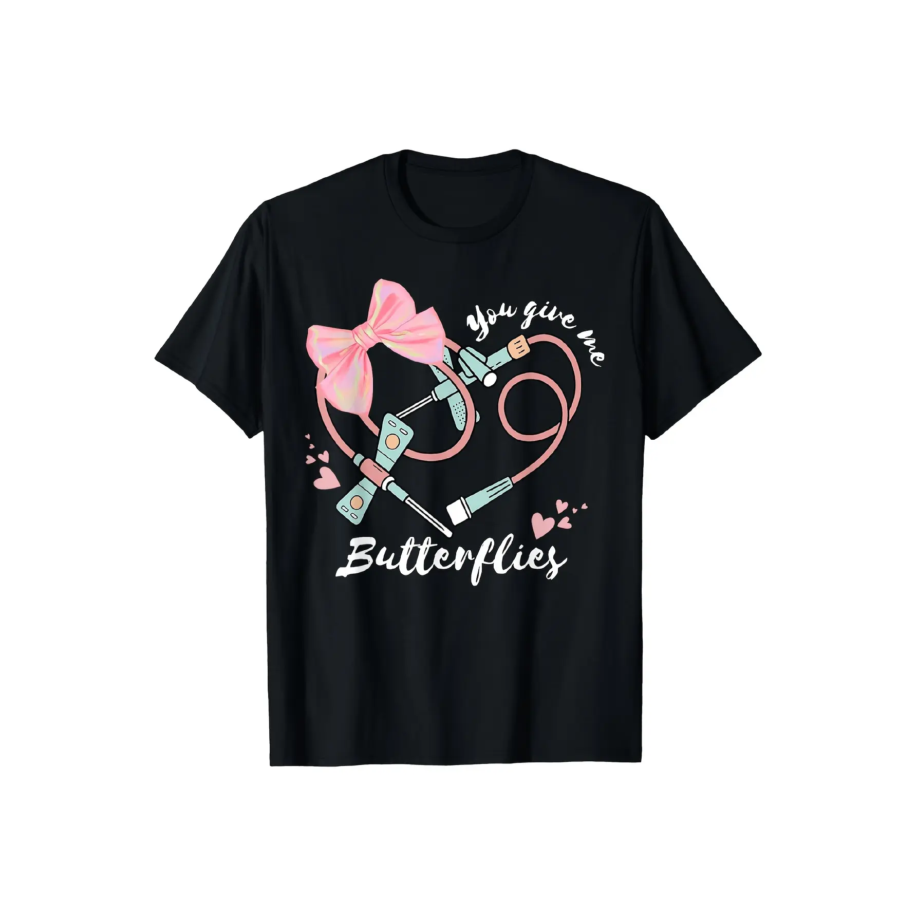 You Give Me Butterflies Phlebotomist Medical Techn unisex soft cotton short sleeve t shirt, vintage graphic casual tee for men women teens, perfect birthday holiday gift for camping travel gym daily street  wear