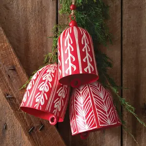 CTW Home Collection Nordic Decorative Christmas Bells, Set of 3, Holiday Season Wall Hanging Decoration