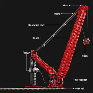 22029 1196pcs MOC Electrical Mechanical Engineering SK6000 Crane Building Blocks Model Bricks Assembling Toys for Boys Gift Set