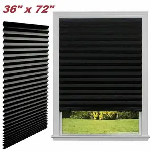 72'' Paper Pleated Shade Window Blind Half Blackout Roller in Gray for Sun Protection and UV Filtering