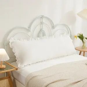 Boho White Body Pillowcase 20x54in - Ruffled Fringe Decor Sham,1 PC