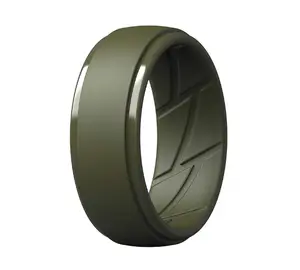 Step Edge Silicone Wedding Rings For Men With Grooves Rubber Bands Engagement Rings