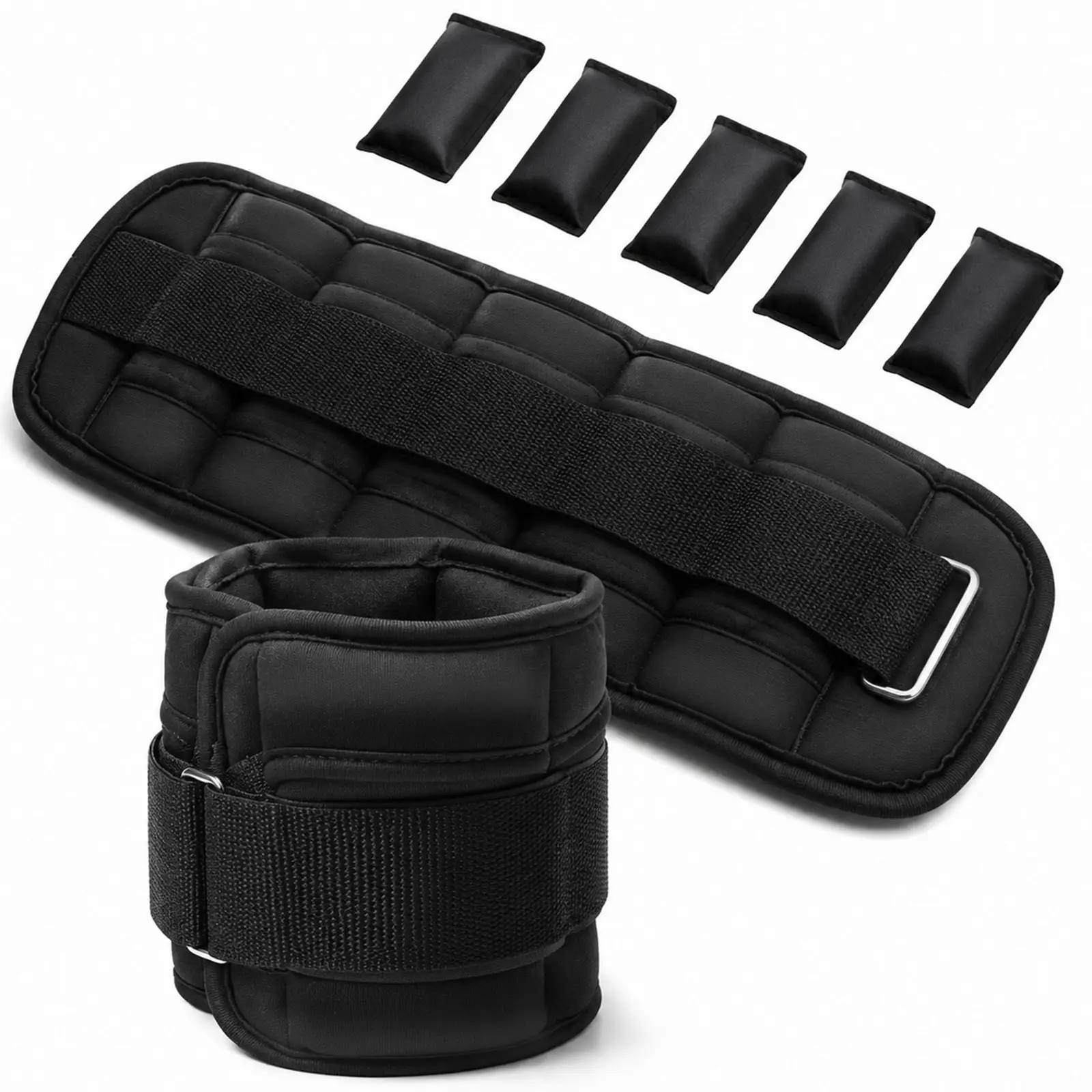 Adjustable Ankle Weights Set, 1 Pair (10 lbs) Removable Sandbag Leg Weights, Neoprene Ankle Weights for Walking, Running, Pilates, Yoga and Home Workout