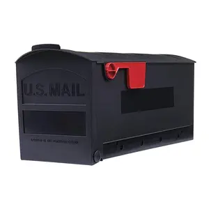 Patriot Plastic, Medium, Post-Mount Mailbox in Black, Constructed from rust-proof polypropylene plastic for durability against wear and impact