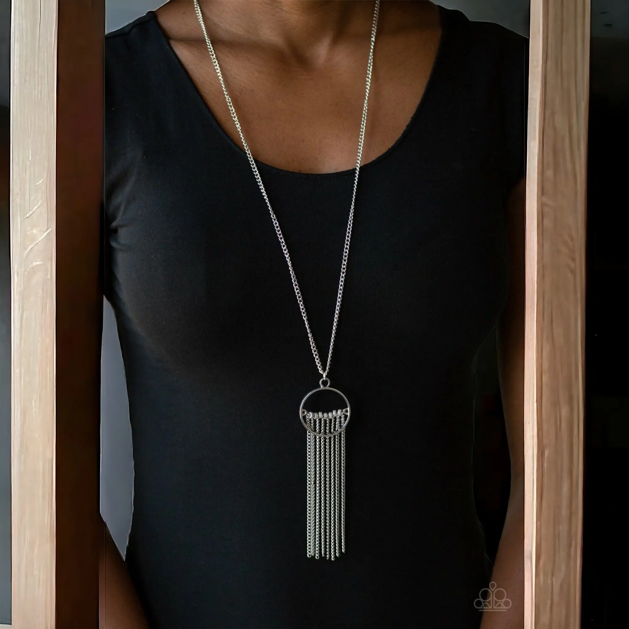 Terra Tassel Silver Necklace with Chain and Pendant