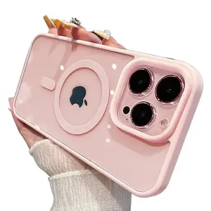 Magsafe Shockproof Magnetic Transparent Case for iPhone 17 ip17 Air 17promax 16 15 Plus 14 13 12 11 Pro Max - White Hard Back Cover Protection, Wireless Smartphone Casing phone ip16 Protective Cellphone