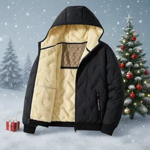 Men'sThickened Winter Jacket A High Quality Hooded Jacket with Warmth & Windproof Features, Suitable for Arctic Trips and Daily Commutes, Machine Washable, Fleece Lined for Extra Warmth, Polyester Filled, Durable Fabric, and Essential for Outdoor Sports