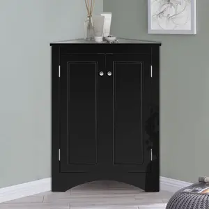 Modern Stylish Triangle Corner Storage Cabinet with Two Adjustable Internal Shelves