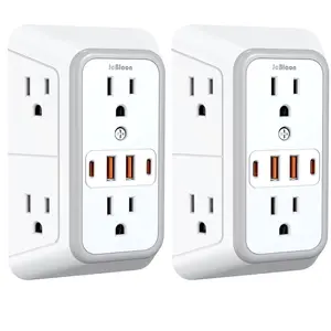 Surge Protector Outlet with 6 AC Outlet & 4 USB Ports, Multiple-Plug Outlet Splitter USB Power Outlet for Home Travel Office