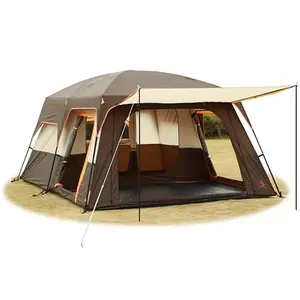 KTT Extra Large Tent 6-10-12-14 Person(Style-B),Family Cabin Tents,2 Rooms,3 Doors and 3 Windows with Mesh,Straight Wall,Waterproof,Double Layer,Big Tent for Outdoor,Picnic,Camping,Family Gathering