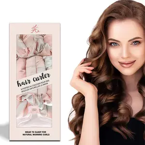 JC Silk Fiber Heat-Resistant Lazy Hair Curling Iron with Embroidered Ribbon and Synthetic Silk Lazy Filling Hair Curler Gift Set