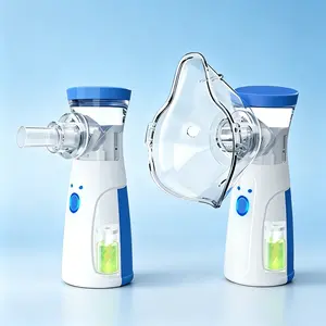2PCS Cordless Rechargeable Ultrasonic Mist Sprayer, Built-in 400mAh Lithium Battery, Complete with Mask & Mouthpiece, Compact, Self-Cleaning Design for Home and On-the-Go Use（No need to install batteries.）