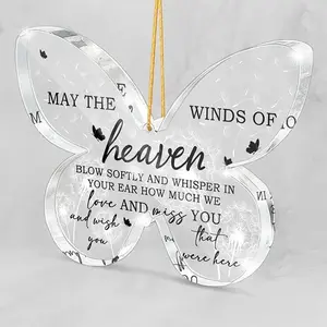 Always in Our Hearts Butterfly Memorial Ornament - Comforting Bereavement Gift for Baby Loss, Acrylic Keepsake for Infant Loss, 3.1x2.1 Inch Sympathy Ornament