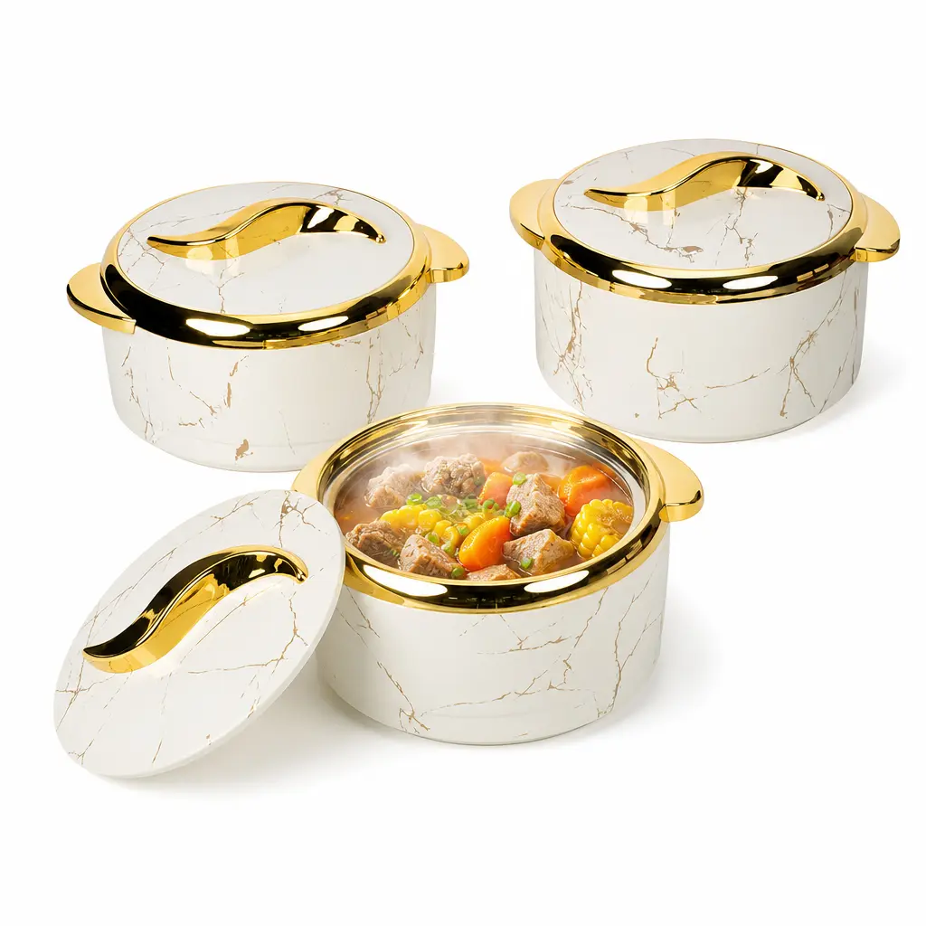 Large Capacity 3PCS Insulated Thermal Serving Bowls Stainless Steel Food Warmer with Leakproof Lids for Office Lunch Picnic Kitchen Essentials