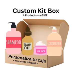 RUUFE Hair Care Products Box - Caja Personalizable Custom Kit 4 Pack with Shampoo Hair Oil Conditioner & Hair Mask