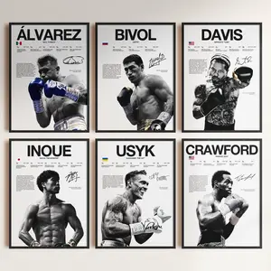 Alvarez Inoue Usyk Crawford Bivol Davis Poster, Boxing Wall Print, Boxer Poster