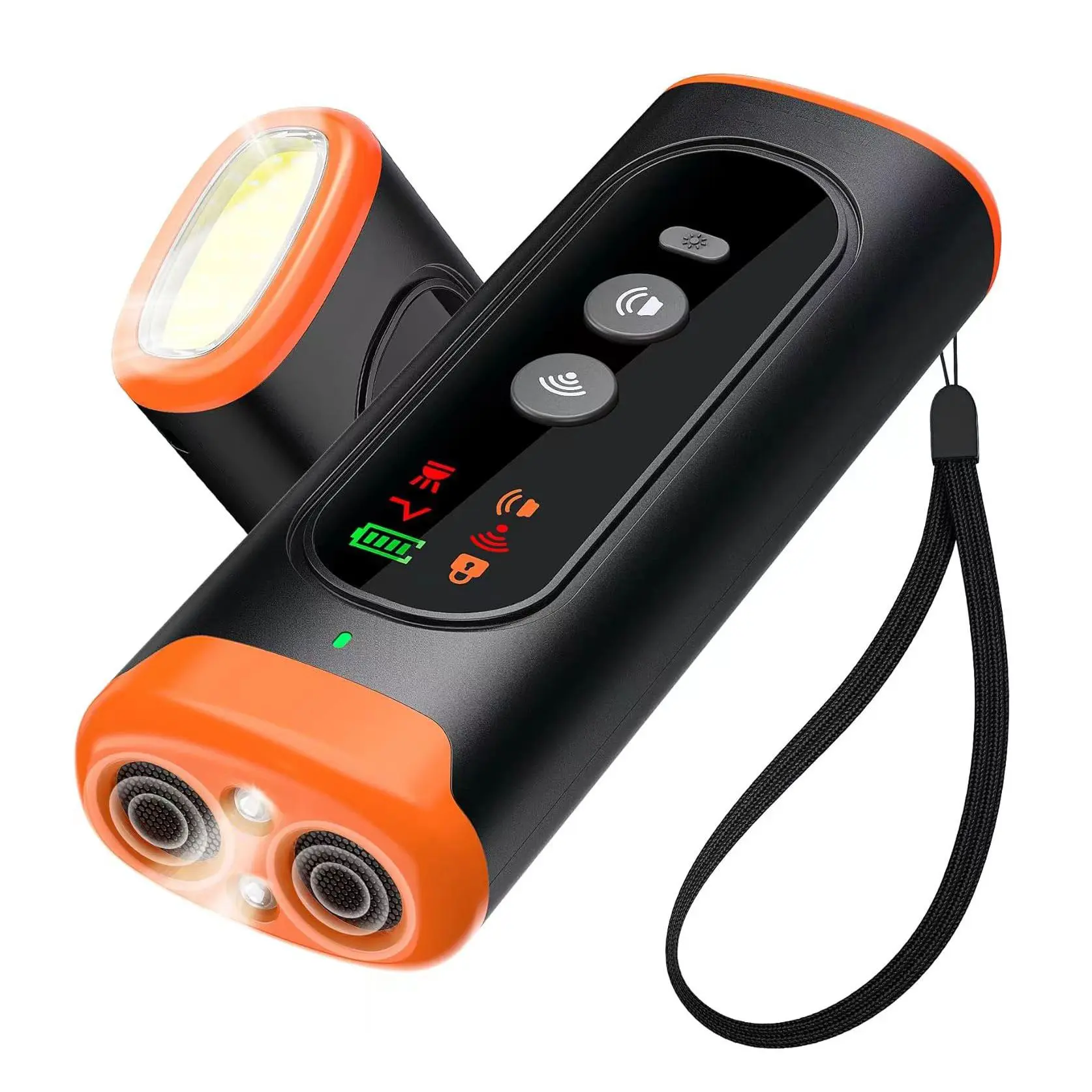 Outdoor Ultrasonic Dog Repellent with Flashlight, Handheld Anti Barking Device, Portable Pet Training Tool for Outdoor Activities