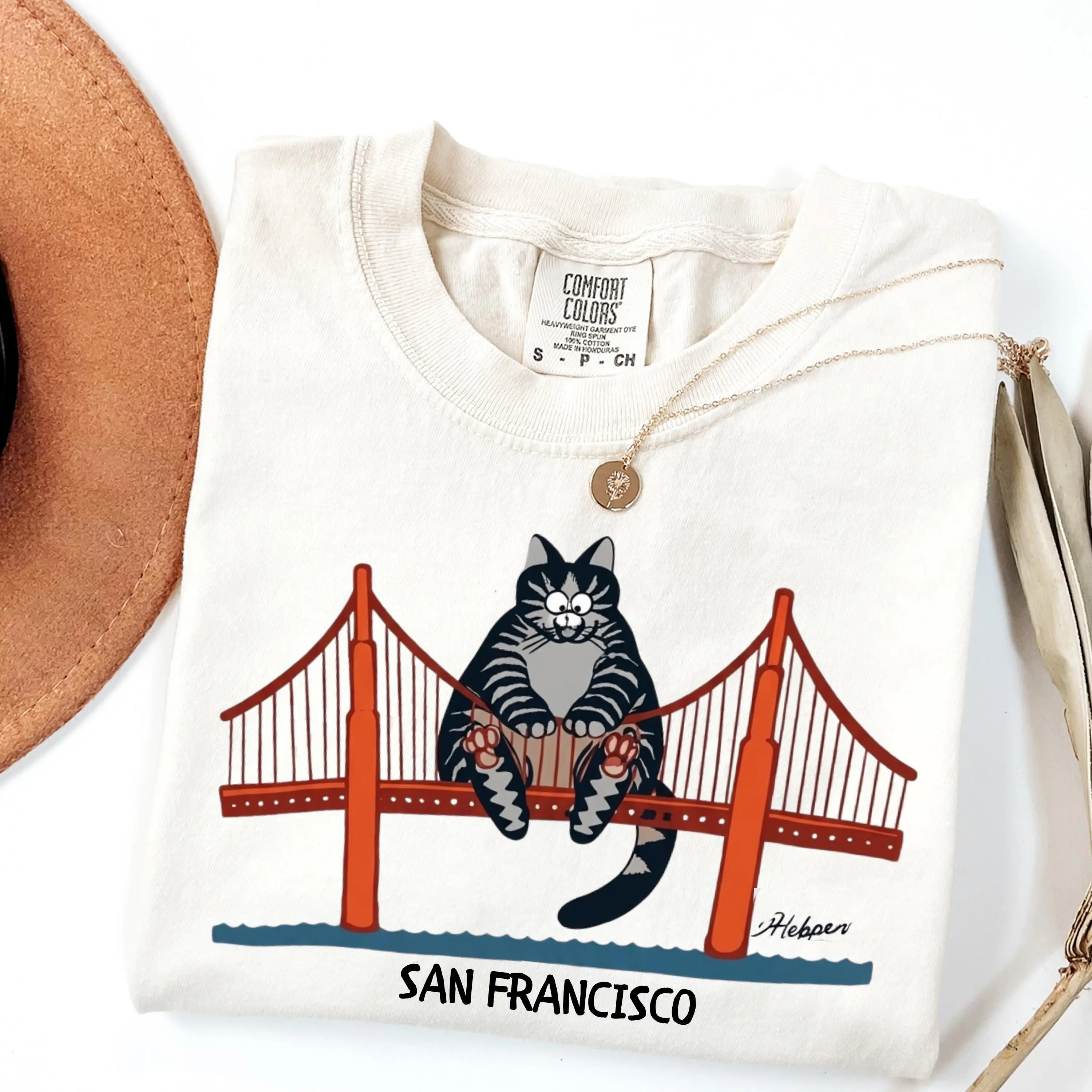 Comfort Colors B Kliban Cat San Francisco Golden Gate T-Shirt, Vintage Cat Shirt, Project Hail Mary Shirt, Gift for Movie Fan