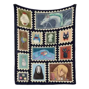Studio Ghibli Inspired Plush Blanket - Soft, Lightweight Cozy Throw for Sofa, Bed; Warm Gift for Animated Film Fans