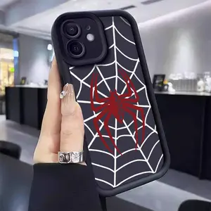 Cool Spider Web Pattern Phone Case, Fashion Decorative Protective Phone Protector Cover, Phone Accessories Compatible with iPhone 7 8 11 12 13 14 15 Pro Max Series
