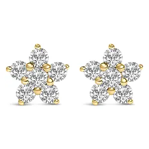 10K Gold 1/2 Cttw Lab Grown Diamond Star Stud Earrings