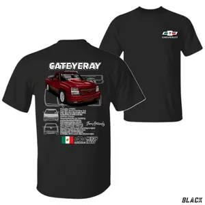 Cateyeray T-Shirt, Classic Chevrolet Silverado Graphic Tee, Mexican Truck Scene Inspired Streetwear, Low Truck Enthusiast Apparel