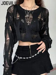 Hollow Out Knitted Crop