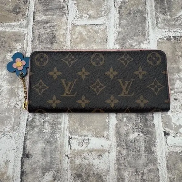 Pre-owned Louis Vuitton Canvas Small Leather Goods Monogram Blooming Flowers Clemence Wallet