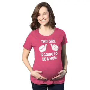 Maternity This Girl Is Going to be a Mom Shirt Cute New Baby Announcement Tee Funny Graphic Maternity Tee Cute Pregnancy Tees With Plus Sizes Pregnant Mother's Day Maternity Wear Maternity Shirts Pink