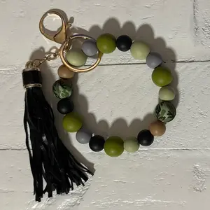 Silicone beaded keychain