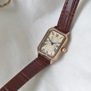 Luxury Fashion Rectangle Quartz Wrist Watch for Women, Elegant Roman Numeral Dial Design, Perfect Gift for Her, Stylish Timepiece Accessory, Quartz Wristwatches