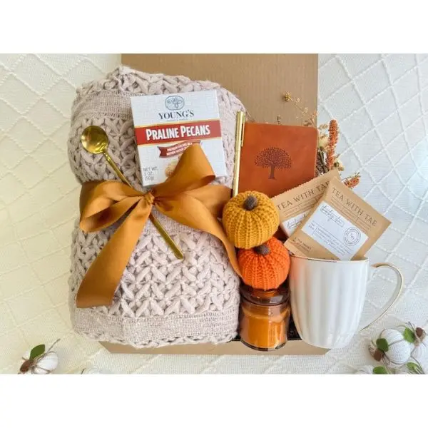 Thanksgiving Gift Box for Her with Blanket, Fall Gift Box, Halloween Present