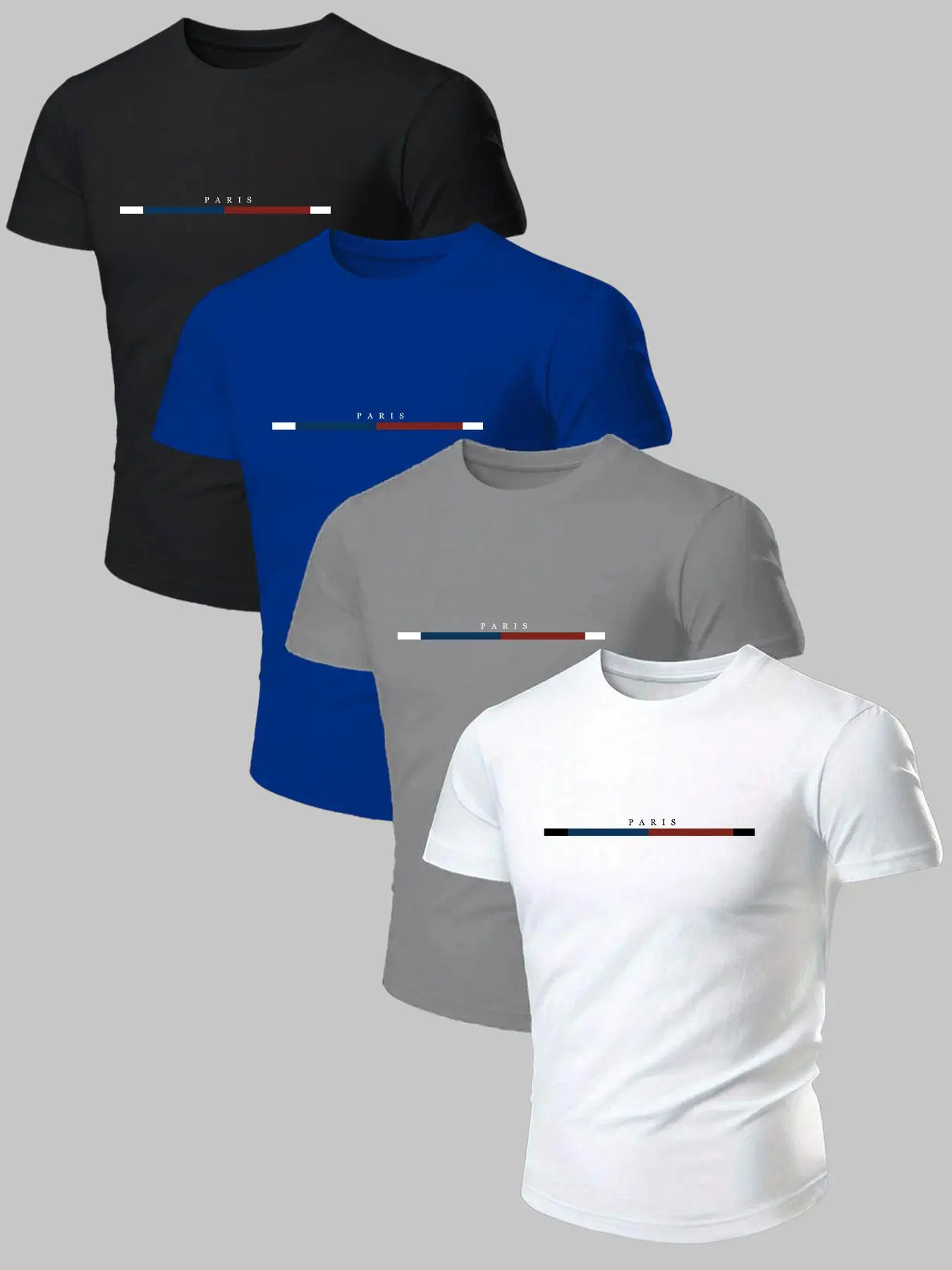 Men's Letter Print Round Neck Tee, Regular Fit Casual Short Sleeve T-shirt, Men's Summer Top for Daily Wear