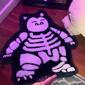 skeleton snorlax handmade tuft rug