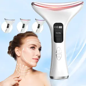 Portable Facial Neck Massager, 1 Count USB Rechargeable Microcurrent Neck Massager, Constant Temperature Hot Compress Skin Care Instrument, Comfort