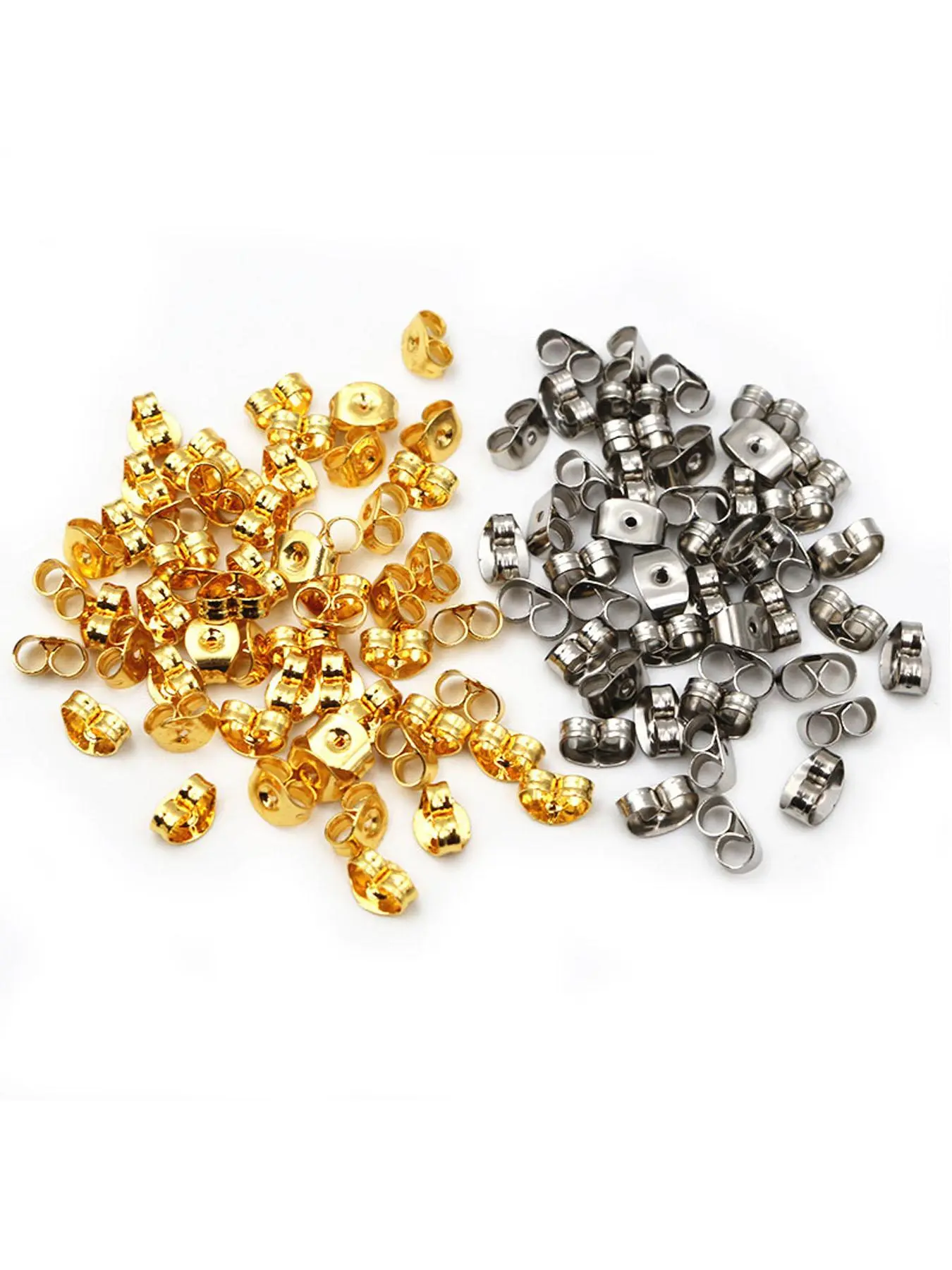100pcs Butterfly Ear Back Ear Pins with Covers, Perfect for DIY Jewelry Craft, Beading Supplies and Repair Projects, Essential Earring Accessories