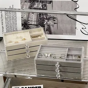 Clear Acrylic Jewelry Storage Box, 1 Count Multi-grids Jewelry Organizer, Jewelry Display Box, Home Organizer for Earrings, Necklace, Bracelet, Ring, Multilayer Storage