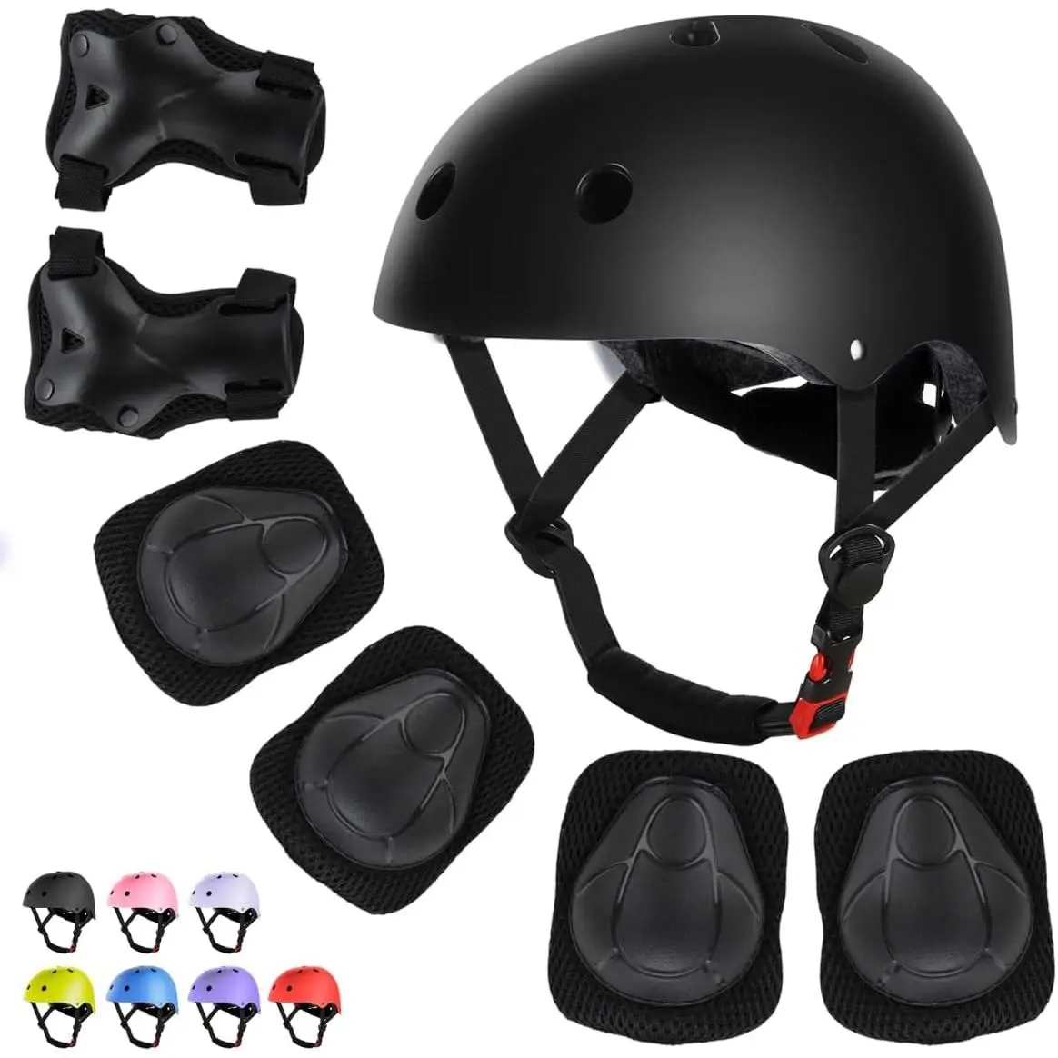 Kids Protective Gear Set Adjustable Helmet Knee Elbow Wrist Pads for Cycling Skateboarding Scooter