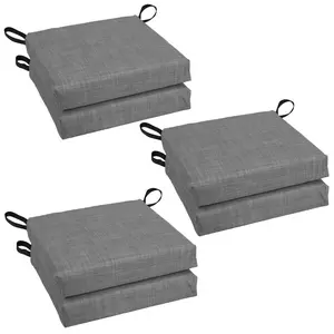 16-inch Spun Polyester Solid Outdoor Square Chair Cushions (Set of 6)