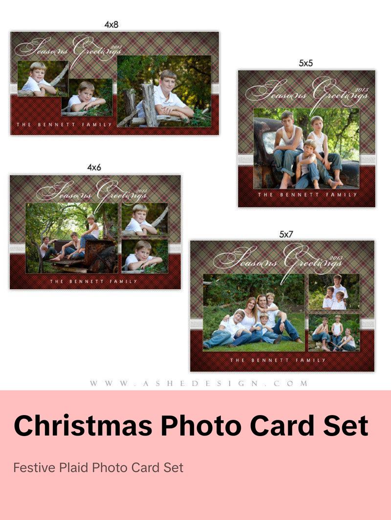 Christmas Photo Card Set - Perfectly Plaid