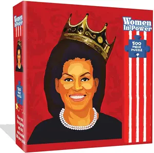 Michelle Obama Jigsaw Puzzle 500pcs Women in Power Illustration Design All Ages Mighty Mojo clearly impossible puzzle, board family games