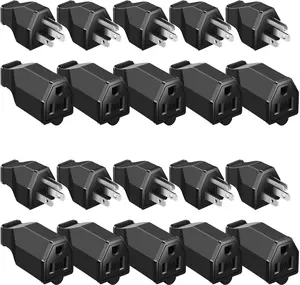 20 count Extension Cord Plug Replacement Male and Female Extension Cord Ends 125v 15a 2 Pole 3 Wire Male and Female Connector Straight Plug Replacement Compatible with Nema 5-15p and 5-15r 1875w