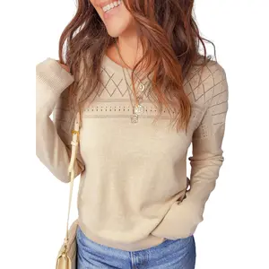 Dokotoo Womens Sweaters Long Sleeve Crewneck Warm Pullover Knit Tops 2026 Casual Trendy Soft Comfort Lightweight Sweaters for Women Winter Clothes Fashion