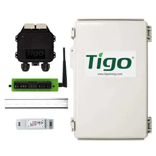 Advanced Tigo Cloud Connect Data Logger Complete Kit - Compact, Mobile-Compatible, Smartphone App-Enabled, Web-Enabled, Wireless Bridge, TAP, Din Rail Mount Power Supply, Outdoor Box (CCA TAP Kit), Ethernet